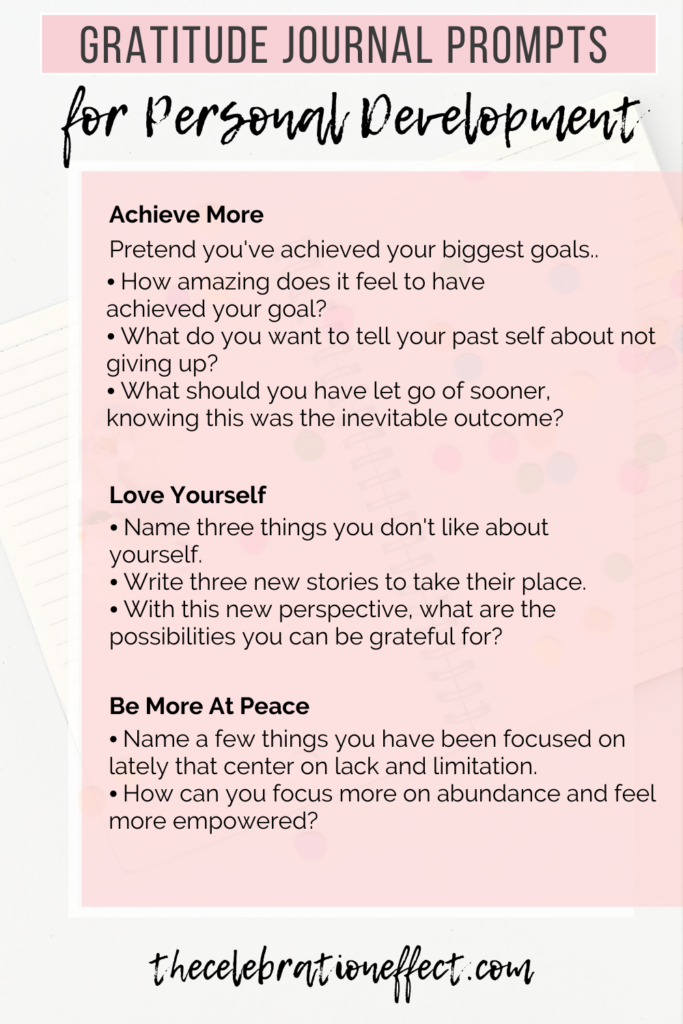 gratitude journal prompts for personal development